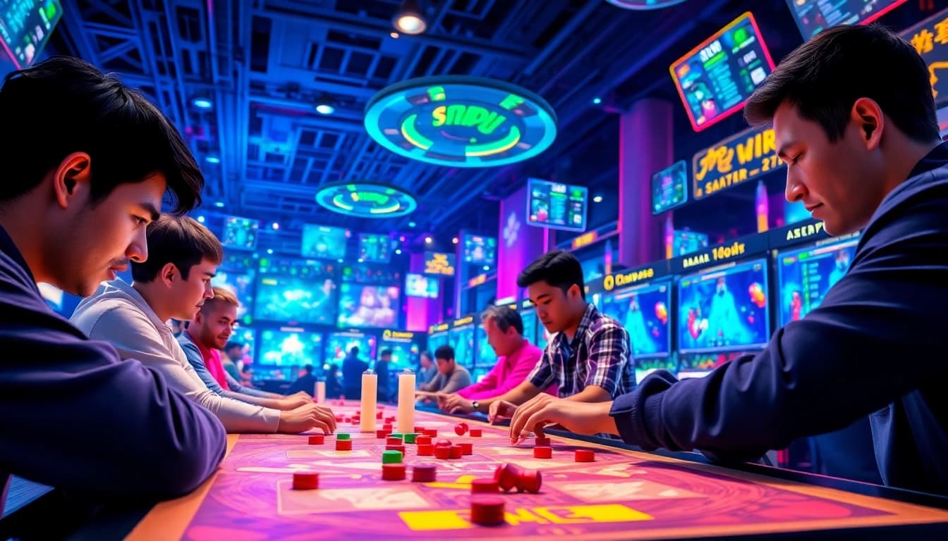 Players engaged in exciting daman games in a lively gaming lounge atmosphere.