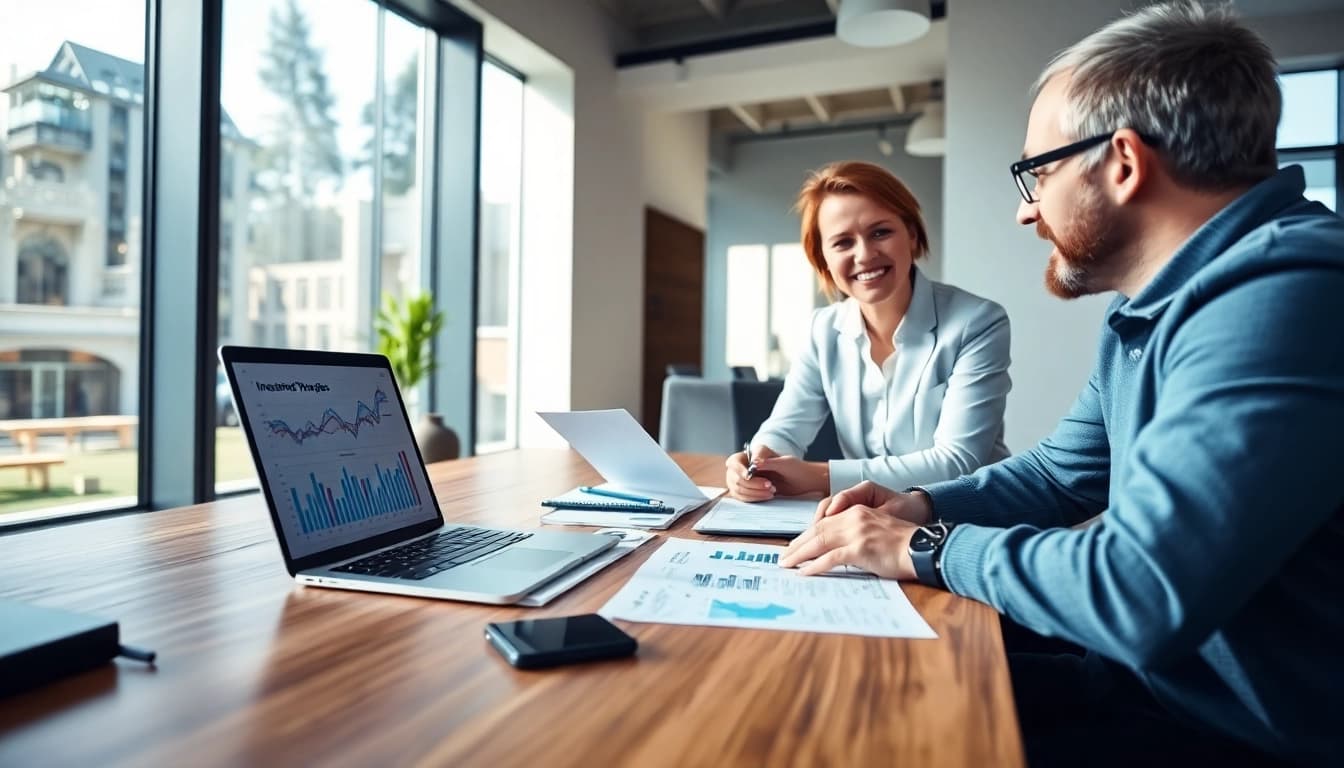 SMSF accountant providing personalized investment strategy advice in a professional office setting.