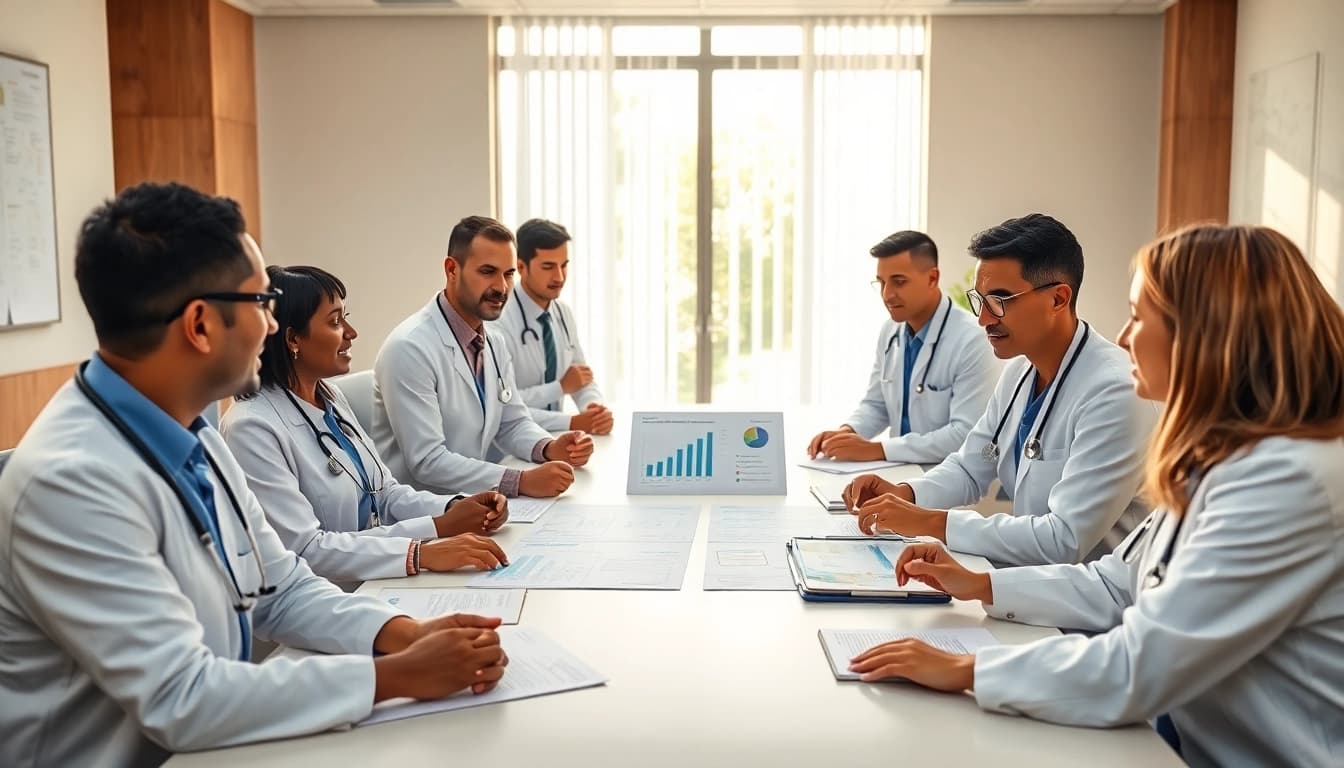 CQM certification discussions in a diverse healthcare team meeting.
