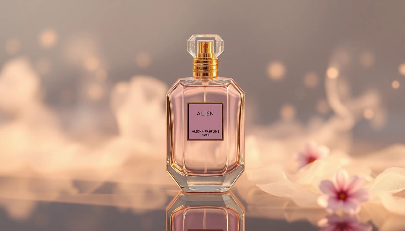 Admire the enchanting alien perfume bottle radiating elegance and charm.