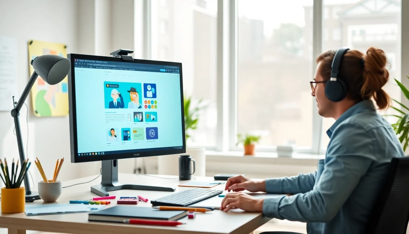 Creating affordable web design essex with a professional web designer and client in a bright office.