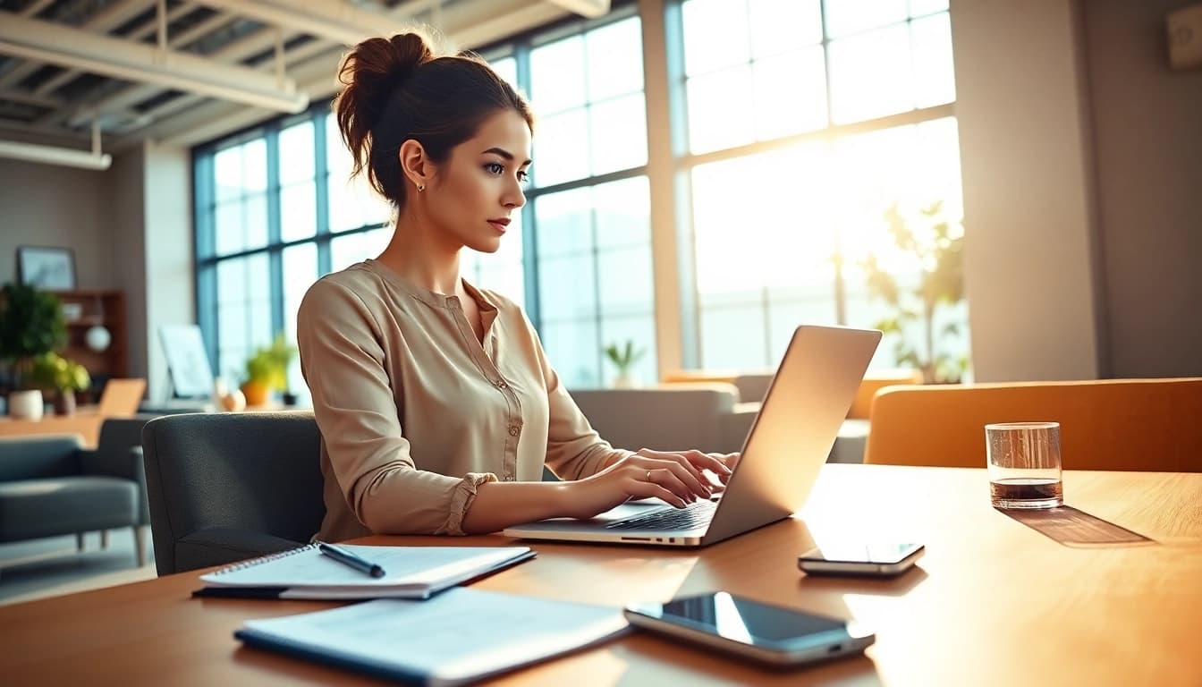 Engaging professional showcasing social media marketing companies edmonton strategies in a modern workspace.