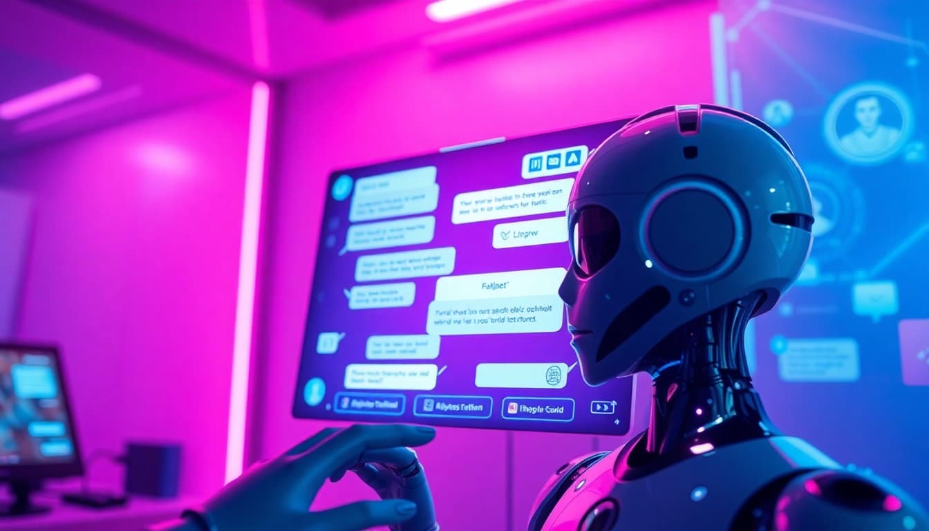 Interactive NSFW AI chatbot interface showcasing vibrant colors and engaging design.