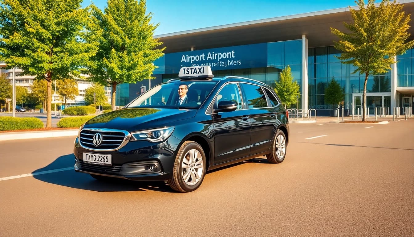 Booking a Nottingham to Heathrow Taxi with a professional driver and modern taxi at the airport.