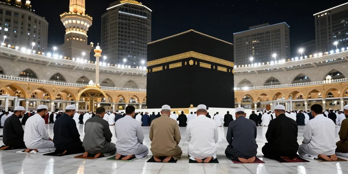 "Umroh Itikaf experience in the beautiful Masjid al-Haram, reflecting tranquility and devotion during your travel journey."