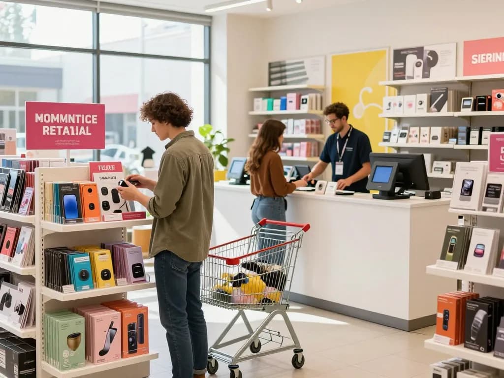 Inviting e-commerce shopping scene at https://hubet88.icu/ with stylish products, bright ambiance, and engaging customer interactions.