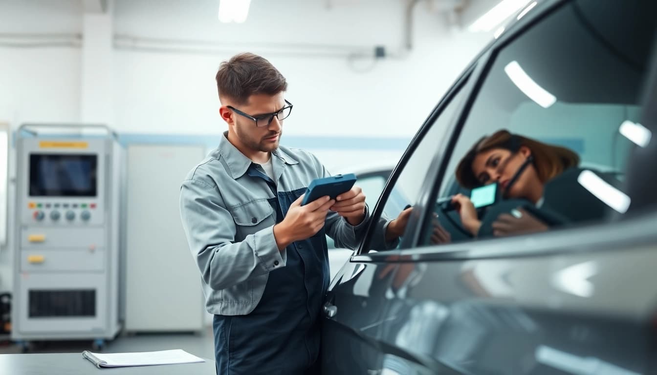 Get a Smog Check Near me with our expert technician inspecting a vehicle in a clean garage.