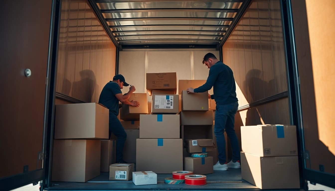 Efficient removals in Cheltenham by a professional team packing items for relocation.