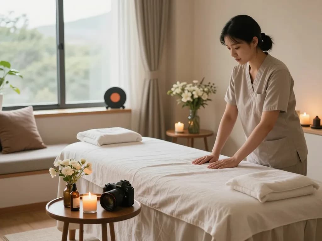 Experience soothing 논현동마사지 in a tranquil spa environment with calming decor and natural light.