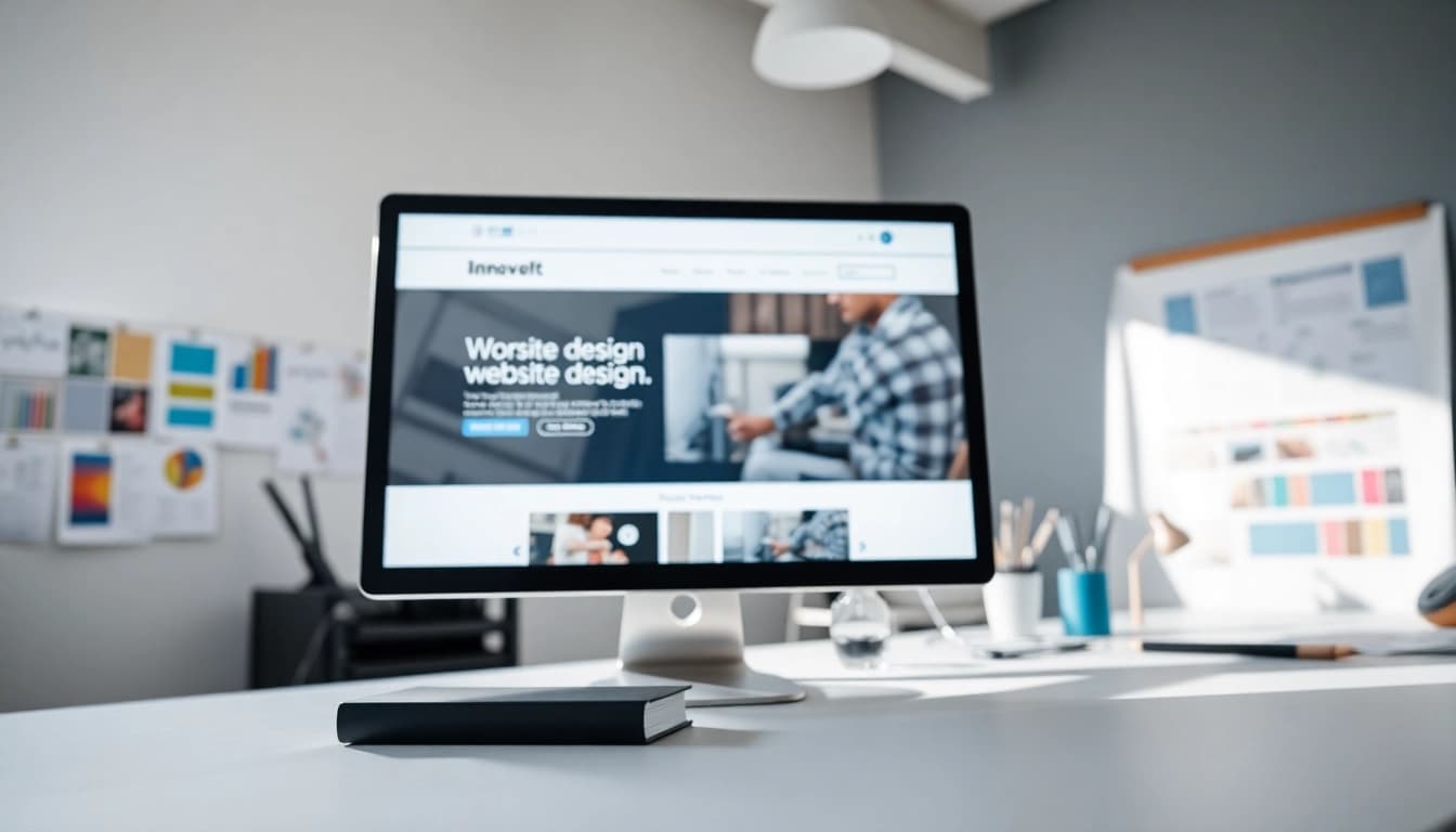 Showcase of Website design Hereford workspace with design tools and a modern interface.