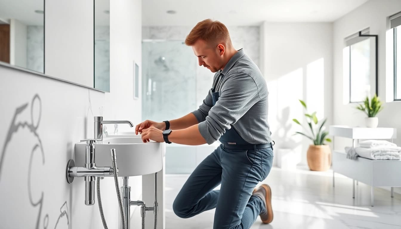 sonni sanitär GmbH installs elegant bathroom fixtures in a beautiful home setting.