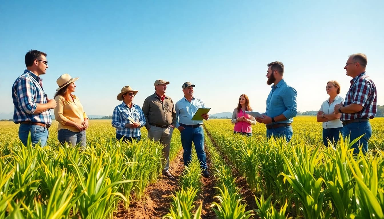 Understanding agriculture law through collaborative discussions in a vibrant farming environment.