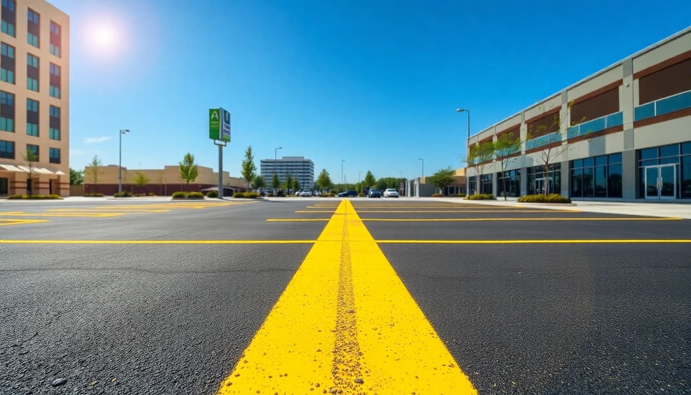 ADA parking lot striping Jackson MS ensures accessibility with bright, clear markings.