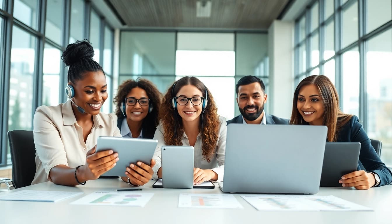 On-demand interpretation services in a professional meeting with diverse participants using technology.