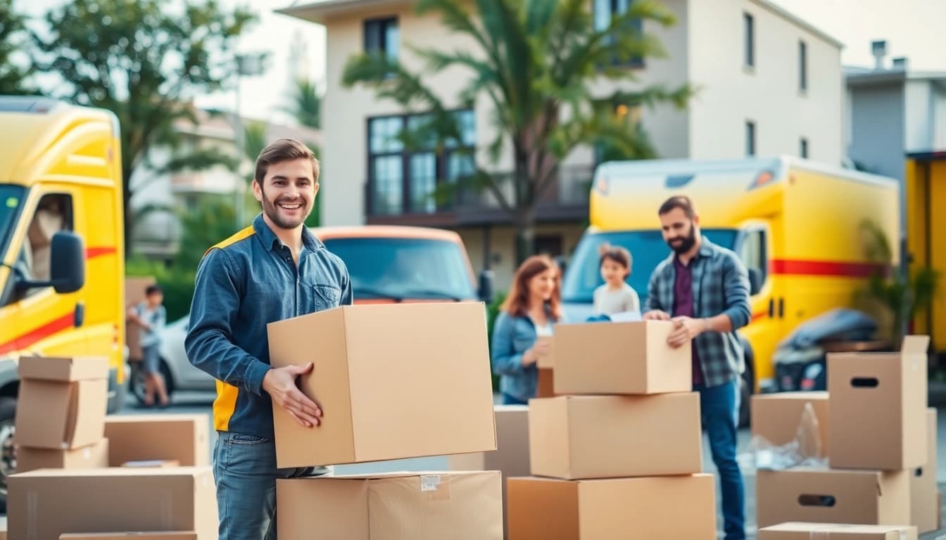 Efficient removals in cheltenham showcased with movers assisting a family during their move.