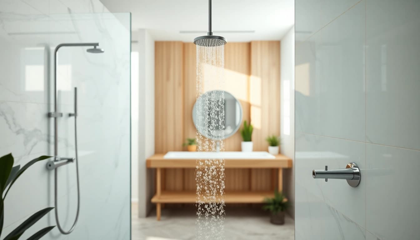 Experience elegant showers that combine luxury and modern design in a serene bathroom setting.