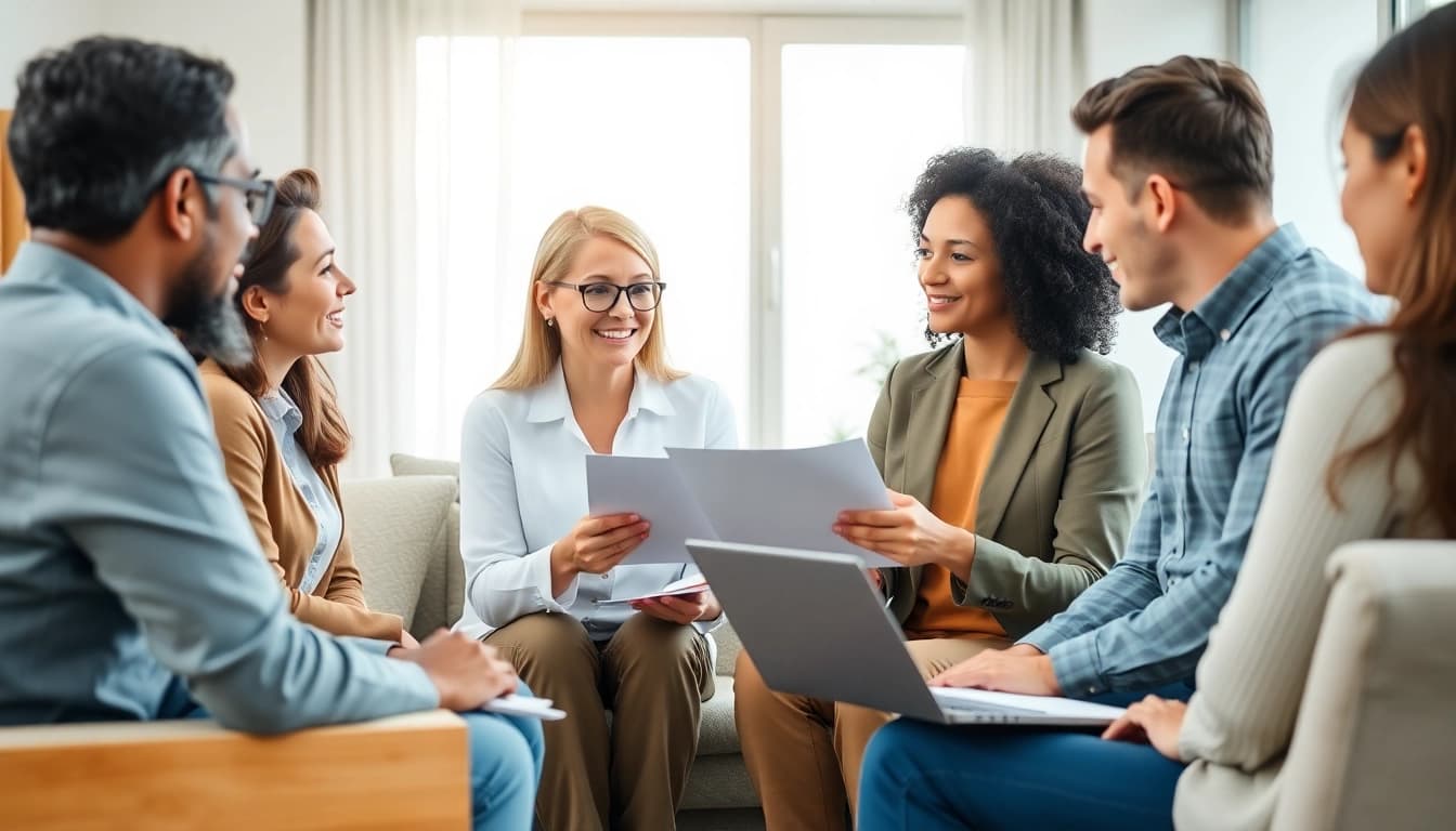 How Do You Become a Resident of a State with a consultant helping diverse clients in a bright office.