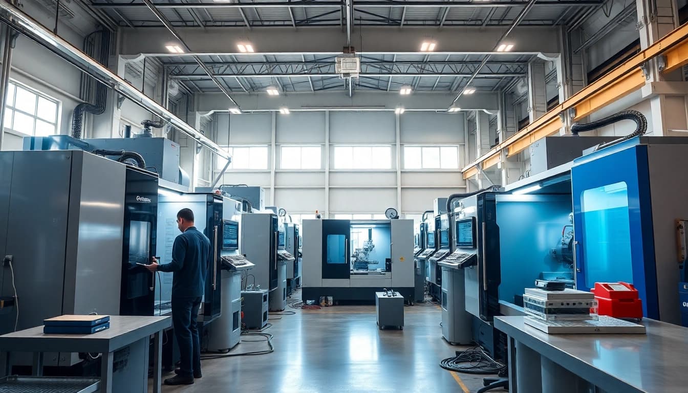 Showcase precision work in Chiheng Custom CNC Machining facility with advanced machinery and skilled operators.