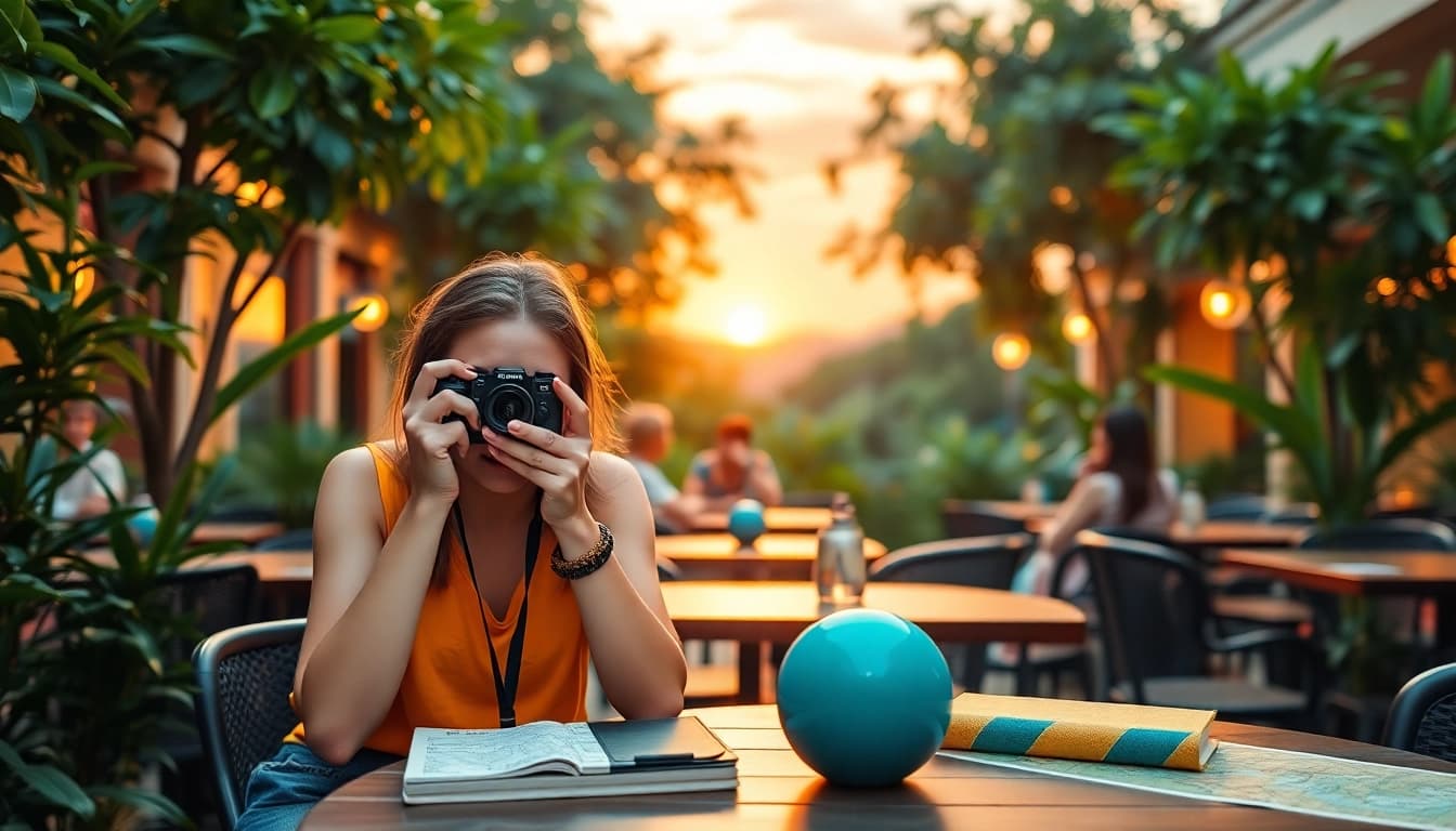 Capture travel insights and experiences at https://travelingossip.com with vibrant café scene.