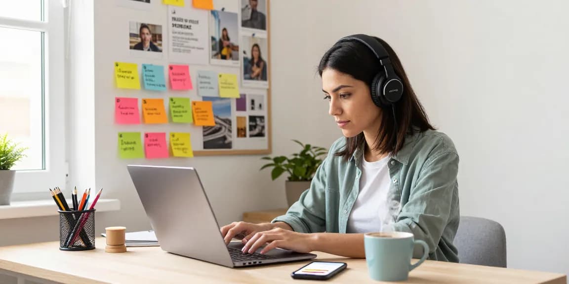 Buying Instagram comments for enhanced engagement in a creative home office setting.
