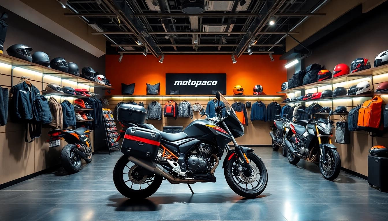 Découvrez l'équipement de moto motopaco avec des sacs, casques et accessoires de qualité supérieure.