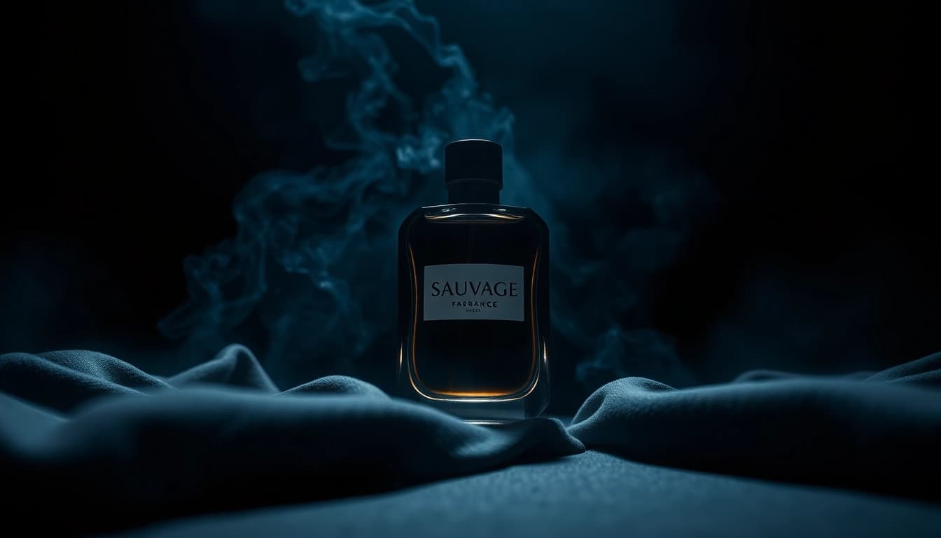 Sauvage fragrance bottle showcasing sophistication and allure in a dramatic setting.