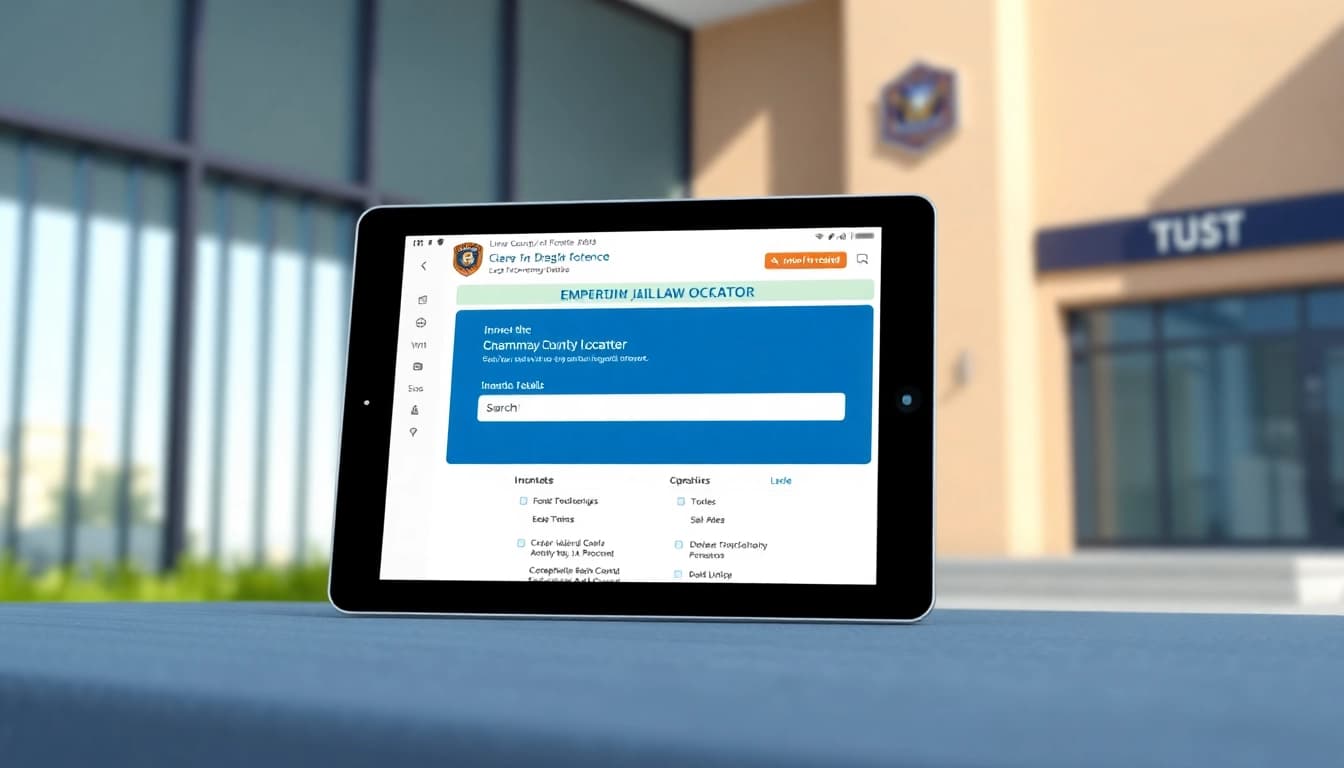 Access the Orange County Jail Inmate Locator, showcasing an easy-to-use interface on a tablet.