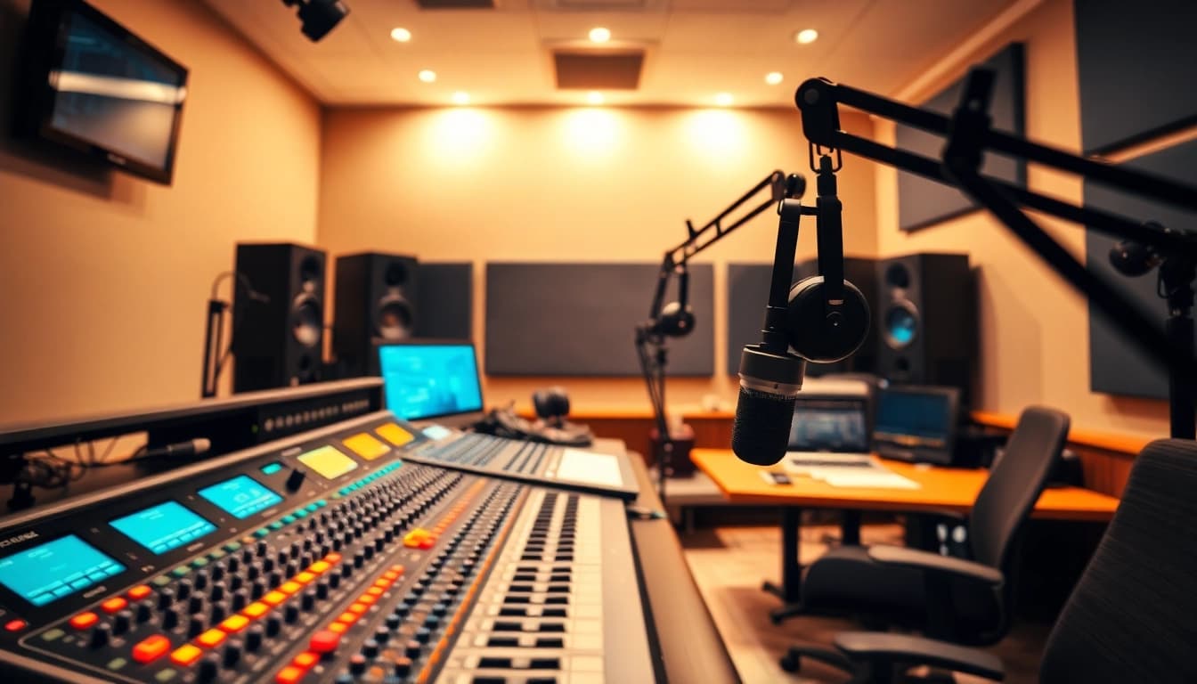 Check out the vibrant radio studio at https://chadronradio.com/ with modern equipment and lively atmosphere.