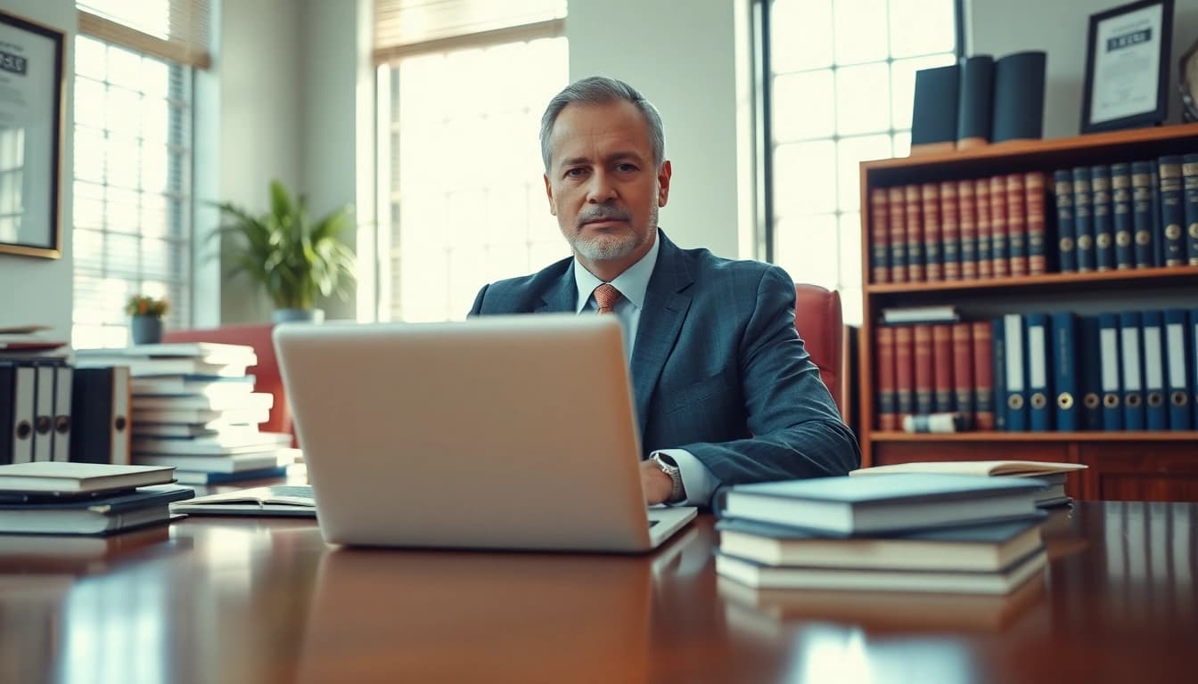 San Antonio truck accident lawyer engaging with clients in a professional office environment.