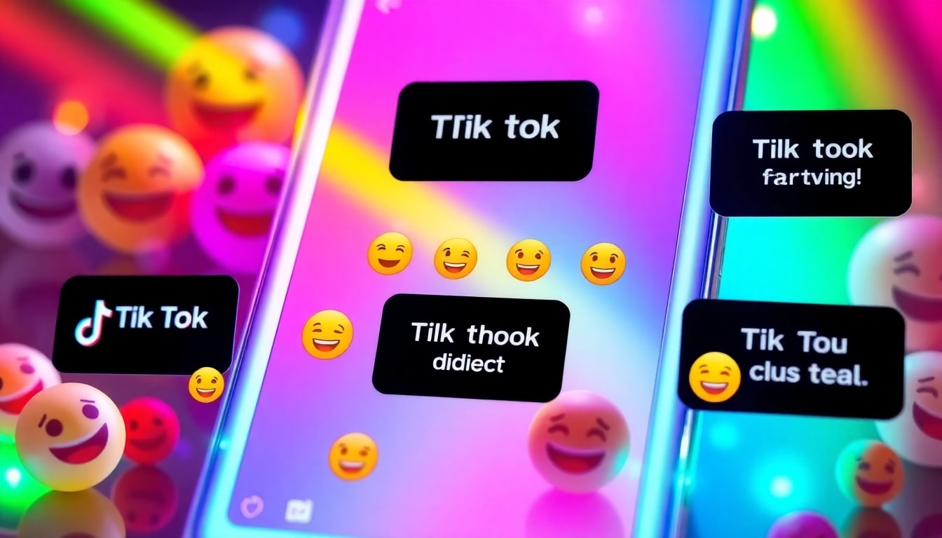 Showcasing vibrant tiktok emojis arranged in a playful and engaging social media environment.