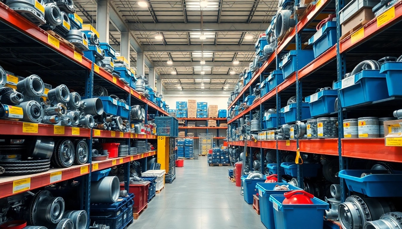 Browse OEM parts at https://factoryoemsupply.com/ in a well-organized automotive parts warehouse.
