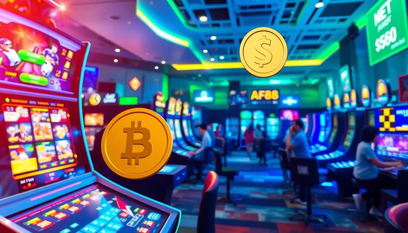 Modern online betting experience featuring games from af88 com with vibrant colors and digital elements.