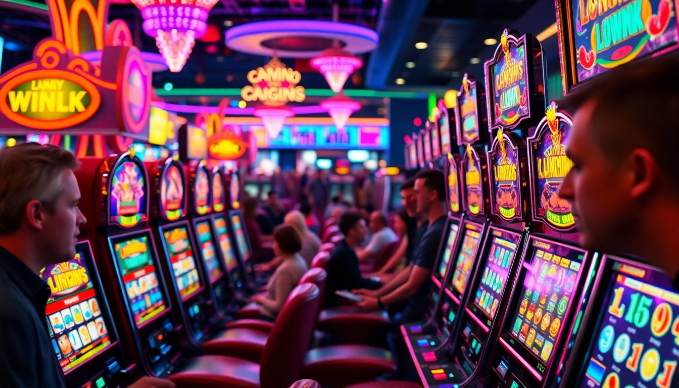 Jelajahi keseruan bermain link slot di kasino dengan pemain yang antusias dan mesin yang gemerlap.