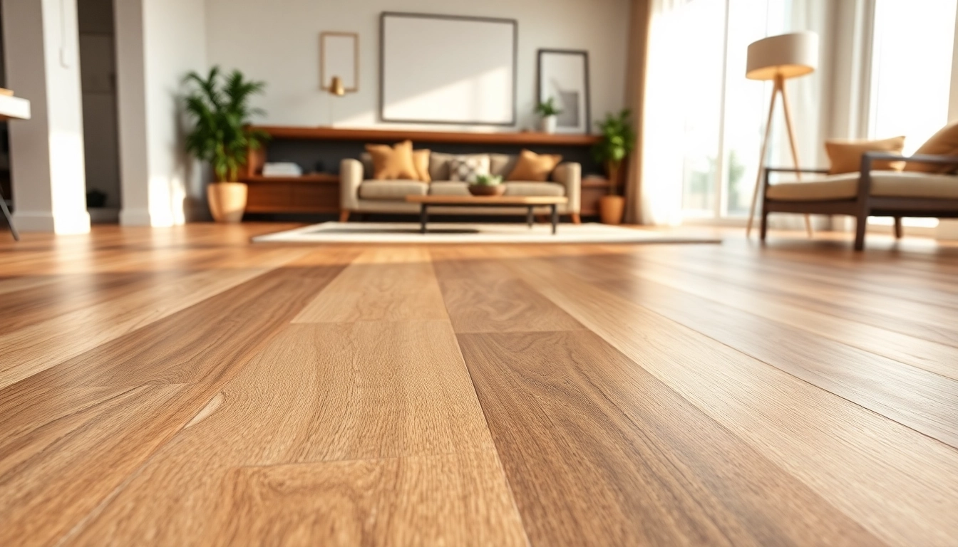 Install quality vinyl flooring in an elegant living room showcasing texture and warmth.