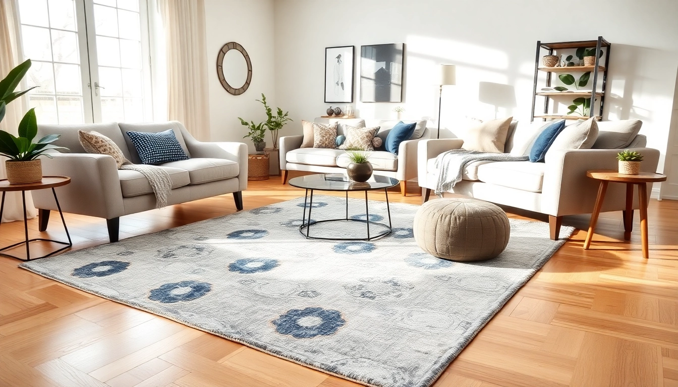 Stylish washable rugs enhancing a cozy living room with vibrant patterns and chic decor.