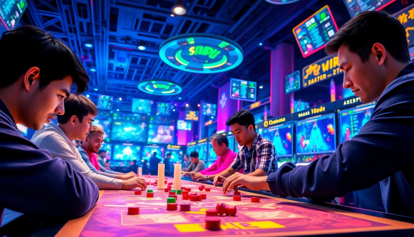 Players engaged in exciting daman games in a lively gaming lounge atmosphere.