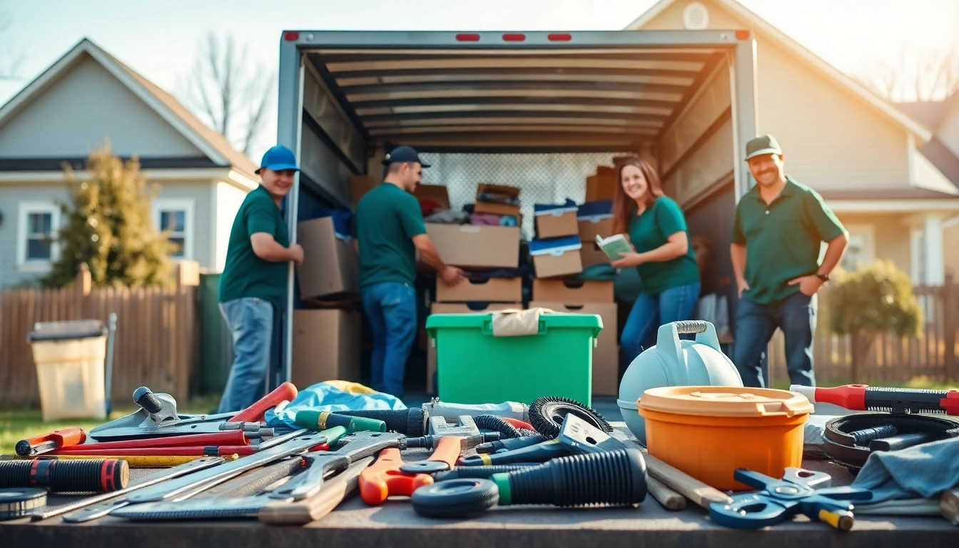 Nashville junk hauling service team loading items into a truck amidst a clean, organized backdrop.