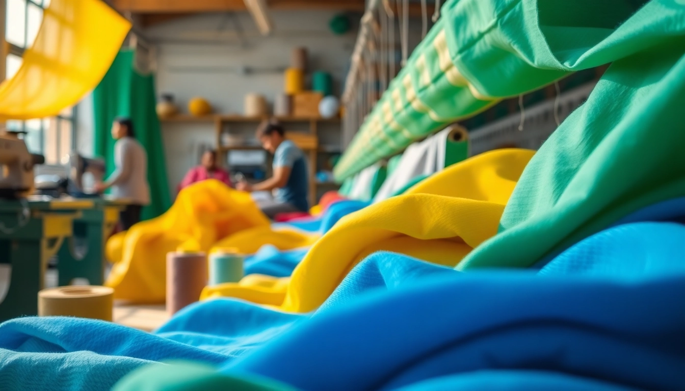 Creëren met goedkope katoen stoffen in een levendige werkplaats voor textiel.