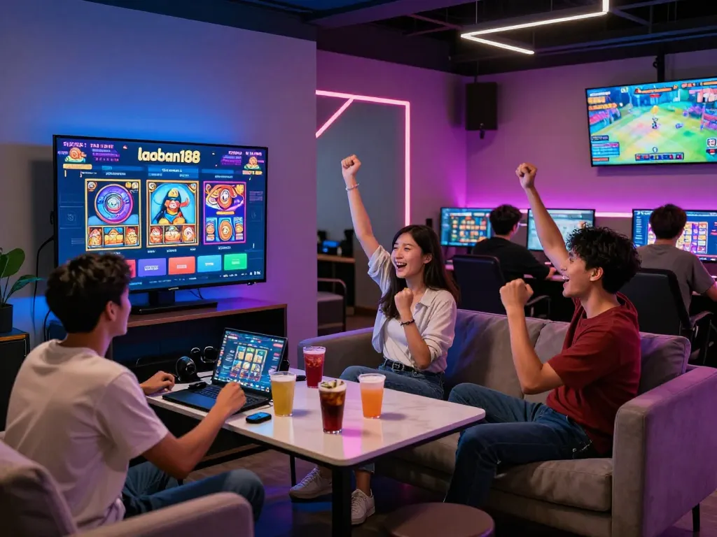 Sahabat menikmati pengalaman bermain laoban188 di lounge modern.