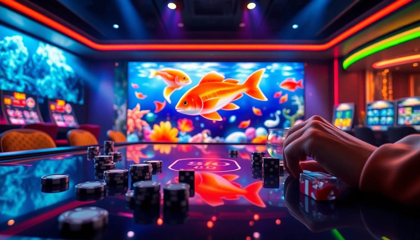Shooting vibrant fish in a bắn cá đổi thưởng online game with exciting visuals and cash prize atmosphere.