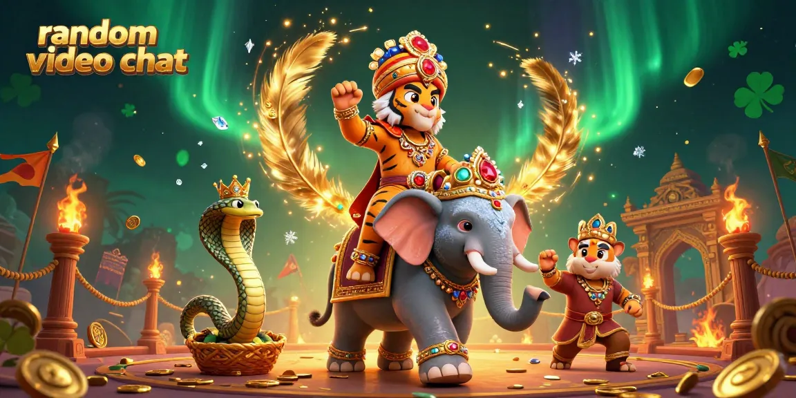 Engage in exciting random video chat with animated characters in a vibrant casino scene.