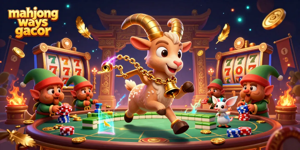 Experience mahjong ways gacor thrills with a festive casino scene featuring playful characters and vibrant animations.