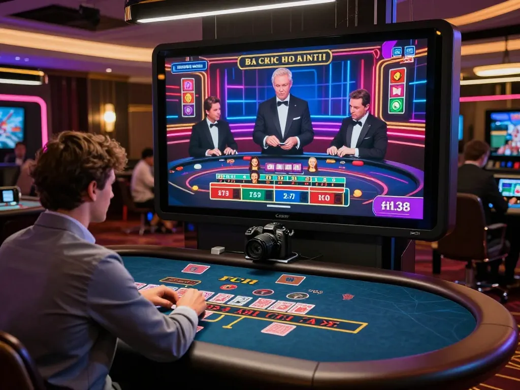 Engaging online baccarat gameplay on a digital table showcasing vibrant casino atmosphere and player interaction.