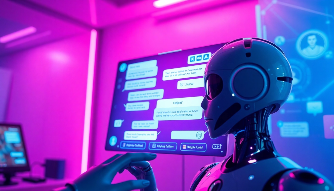 Interactive NSFW AI chatbot interface showcasing vibrant colors and engaging design.