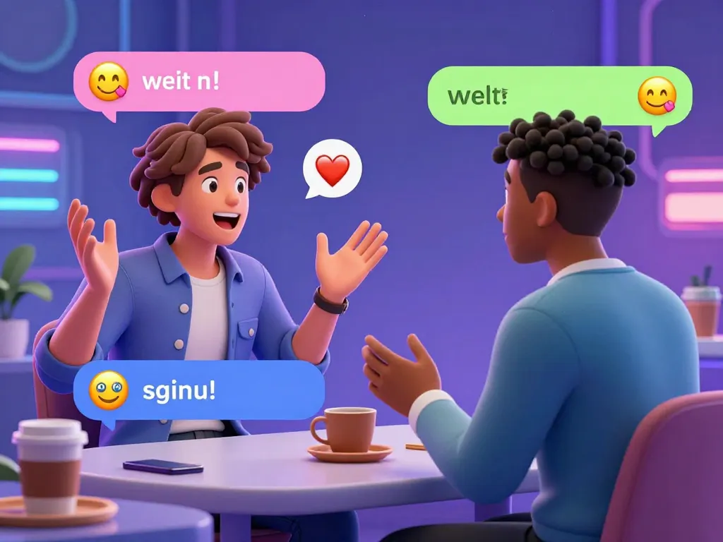 Engaging spicy chat scene with animated avatars interacting in a vibrant digital environment, showcasing lively conversation.
