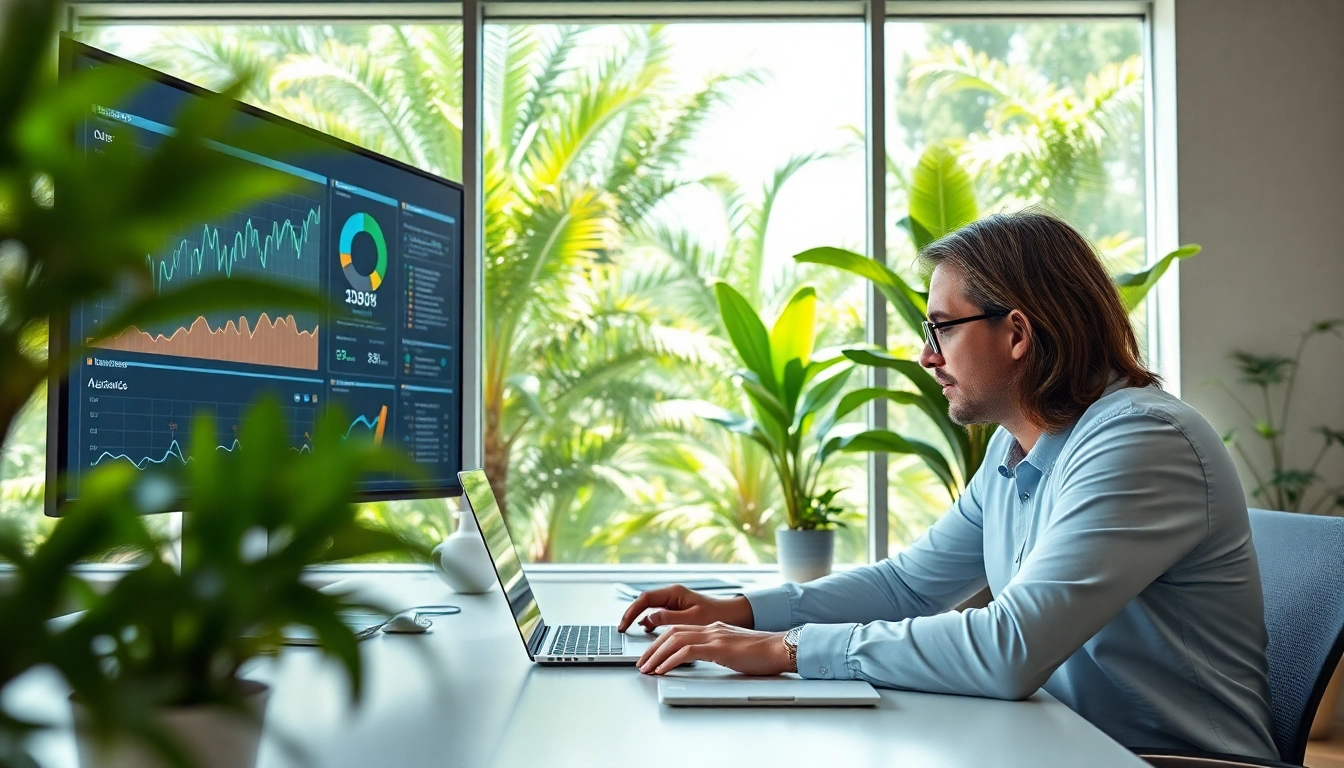 Boost Clearwater FL SEO with professional insights from a digital marketing consultant in a vibrant office.