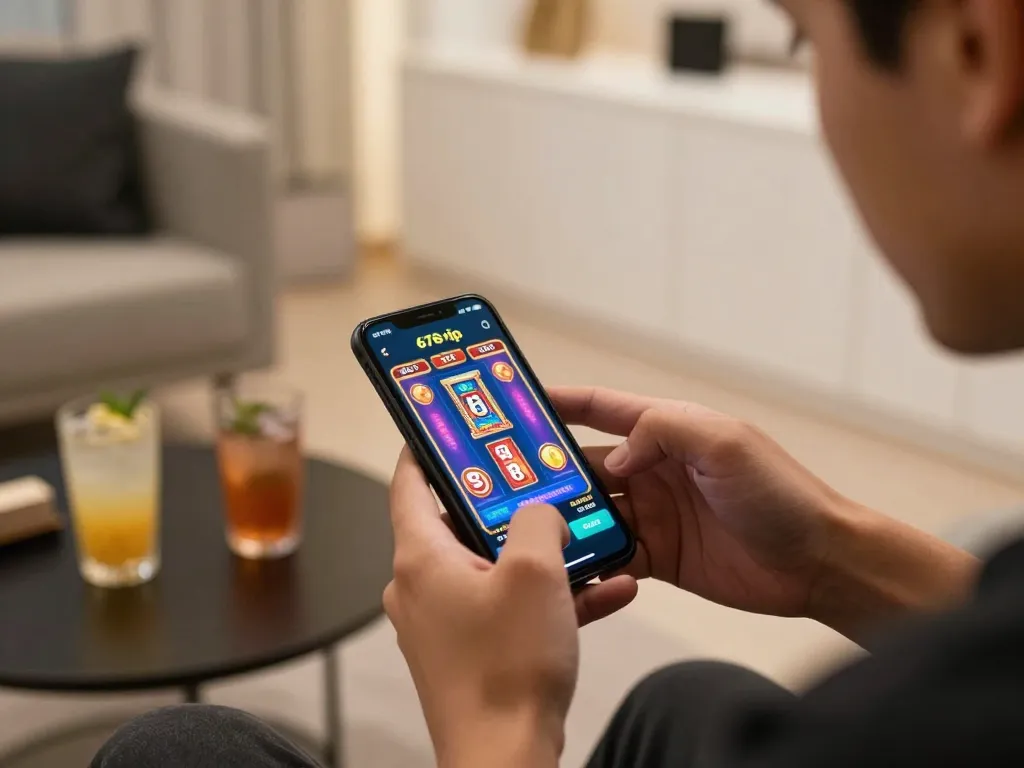 Player engaging with the 678vip app for an exciting mobile gaming experience