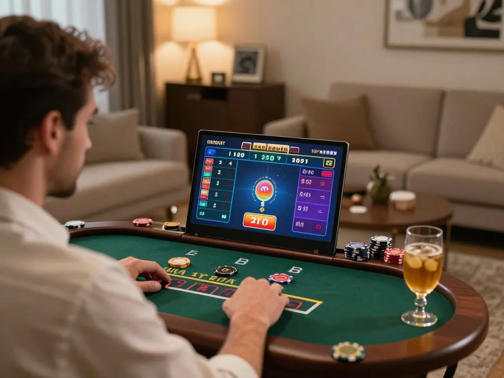 Engaging experience at online casinos Canada with live dealer blackjack in cozy home setting.