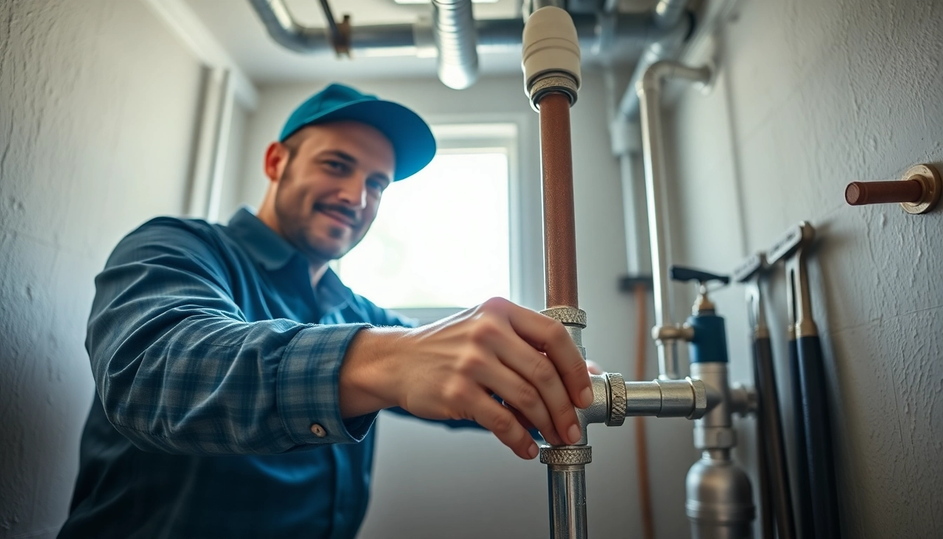Engaged technician providing whole house repiping services Clearwater FL in a bright home environment.