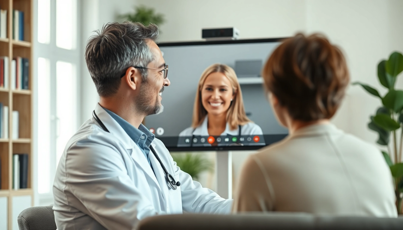 Engaging in a video consultation to talk to a doctor online without appointment.